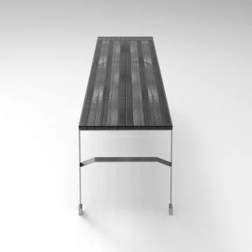 3d image of park table classic metall and wood Illustrazione stock