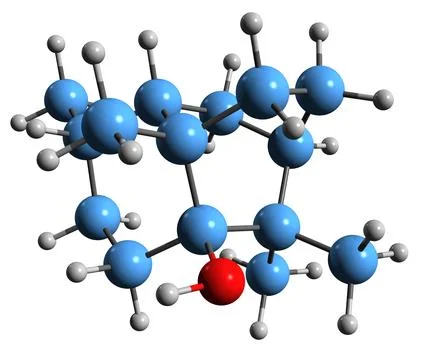 3D image of Patchoulol skeletal formula Illustrazione stock