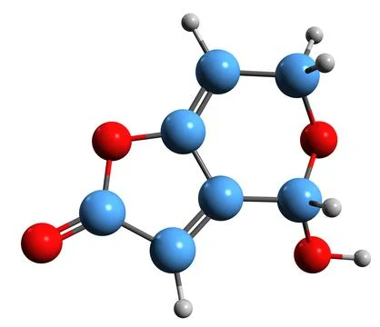 3D image of patulin skeletal formula Ilustración de archivo