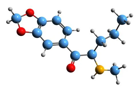 3D image of Pentylone skeletal formula Stock-Illustration