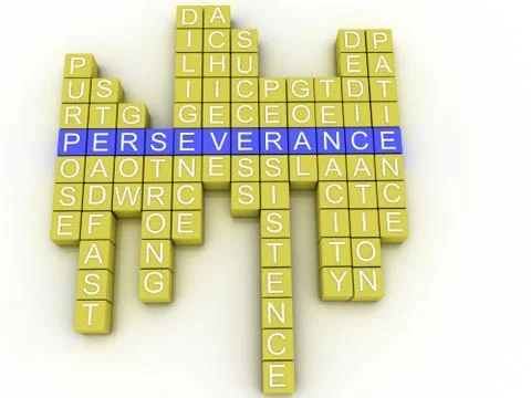 3d image perseverance concept word cloud background Illustrazione stock