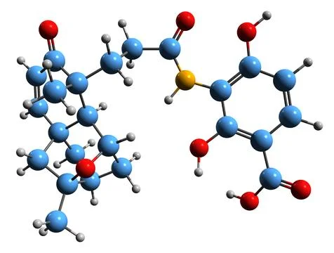 3D image of Platensimycin skeletal formula イラスト素材