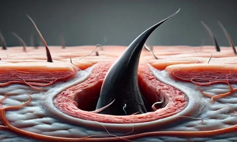 3D image of pore hair Video stock 284203538