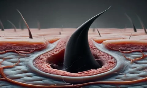 3D image of pore hair motion c Video stock 284203552