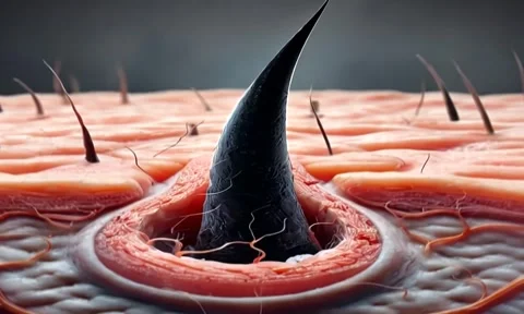 3D image of pore hair motion m Video stock 284203589