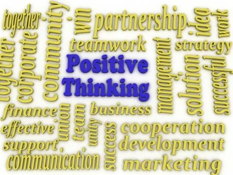 3d image positive thinking concept word cloud background Stock Illustration