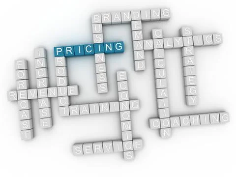 3d image Pricing word cloud concept Stock Illustration