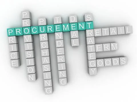 3d image Procurement  word cloud concept Stock Illustration