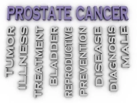 3d image Prostate Cancer word cloud concept Stock Illustration