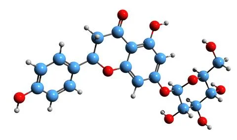 3D image of Prunin skeletal formula Stock Illustration