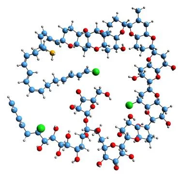 3D image of Prymnesin-2 skeletal formula Stock Illustration