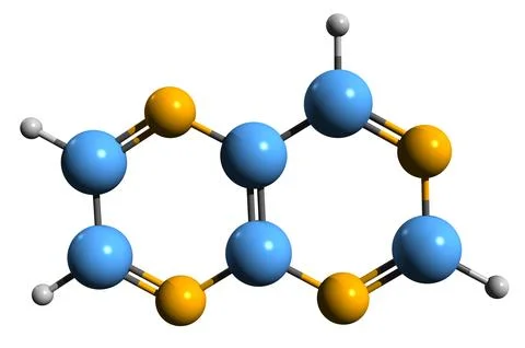 3D image of Pteridine skeletal formula Stock Illustration