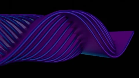 A 3d image of a purple and blue wave Stock Footage 309984828