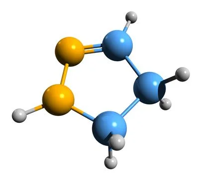 3D image of pyrazoline skeletal formula Stock Illustration
