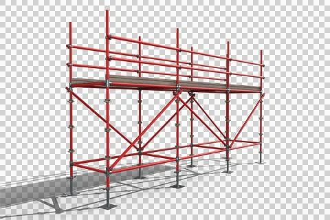 3d image of red metal structure with shadow Stock Illustration