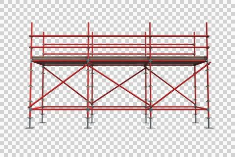 3d image of red scaffolding with cross shapes Stock Illustration