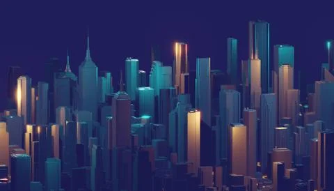 3D image render, Aerial view of cityscape background. 3d rendering 스톡 일러스트