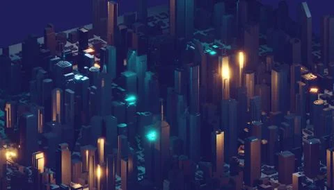 3D image render, Aerial view of cityscape background. 3d rendering 스톡 일러스트