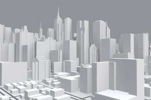 3D image render, Aerial view of cityscape background. 3d rendering Ilustração Stock