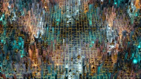 3D image render, Aerial view of cityscape background. 3d rendering Stock-Illustration