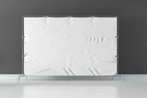 3d image render of blank white canvas mock Stock Illustration