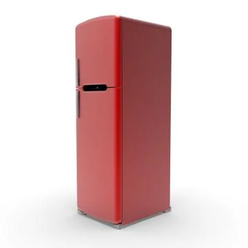 3d image of Retro refrigerator on a white background 05 Stock Illustration