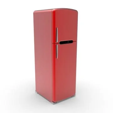 3d image of Retro refrigerator on a white background 01 Stock Illustration