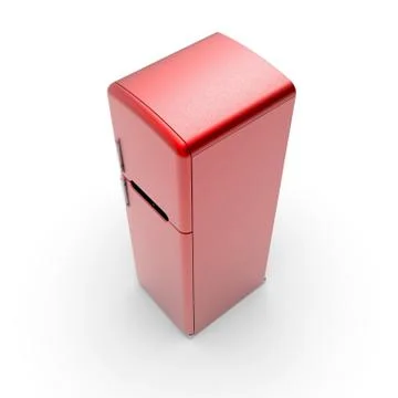 3d image of Retro refrigerator on a white background 04 Stock Illustration
