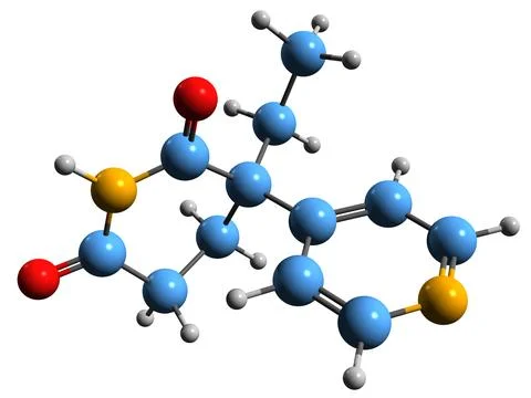 3D image of Rogletimide skeletal formula Stock Illustration