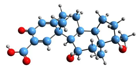3D image of Roxibolone skeletal formula Stock Illustration