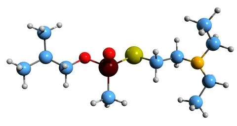 3D image of Russian VX skeletal formula Stock Illustration
