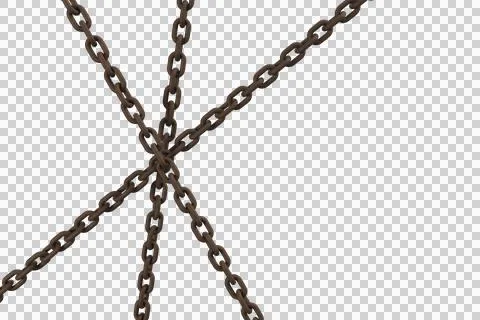 3d image of rusty chains intersecting Stock Photos
