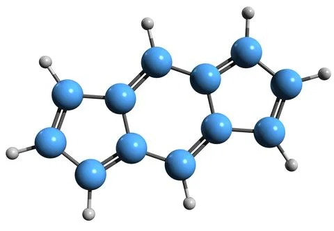 3D image of s-Indacene skeletal formula Stock Illustration