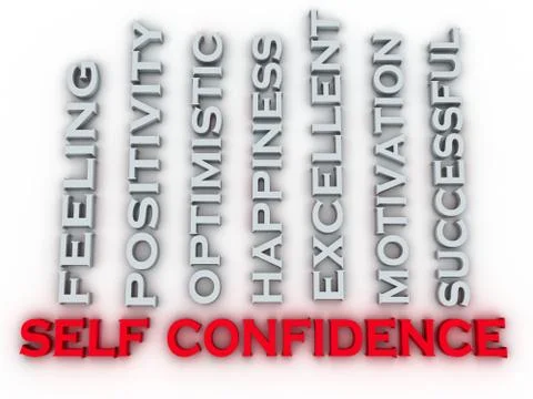 3d image self confidence issues concept word cloud background Stock Illustration