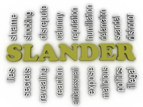 3d image slander issues concept word cloud background Stock Illustration