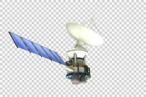3d image of solar power satellite Illustrazione stock