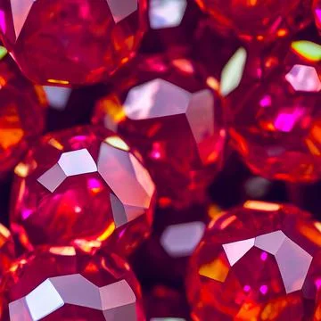 3D-image of sparkling ruby gems, seamless pattern Illustrazione stock