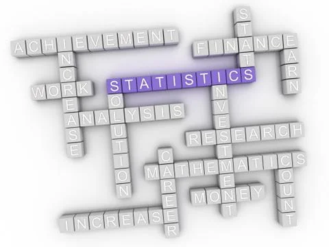 3d image Statistics word cloud concept Illustrazione stock