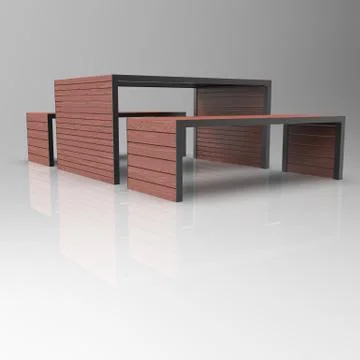 3d image of Street table Rook set 00003 Stock Illustration