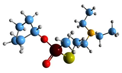 3D image of Substance 100A skeletal formula Stock Illustration