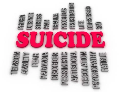 3d  image suicide concept 库存插图