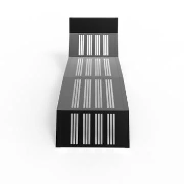 3d image of Sunbed metal perforated black color 02 Stock Illustration