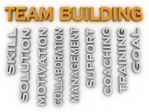 3d image Team Building word cloud concept Ilustración de archivo