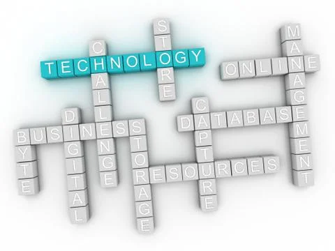 3d image Technology word cloud concept Stock Illustration