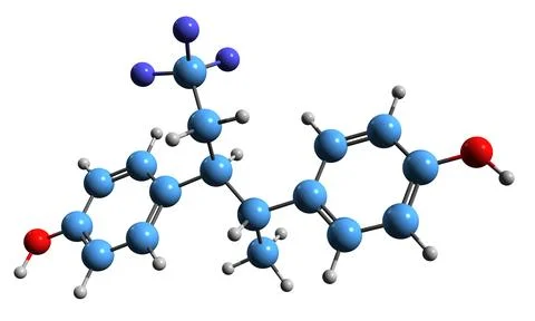 3D image of Terfluranol skeletal formula Illustrazione stock