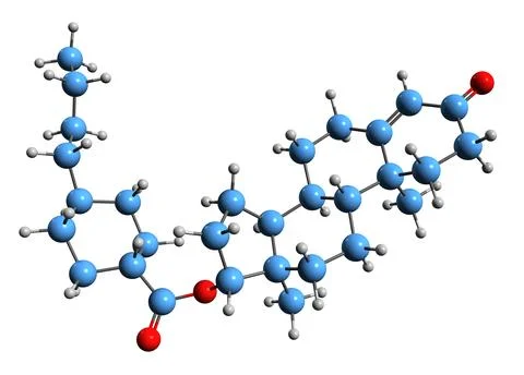 3D image of Testosterone buciclate skeletal formula Illustrazione stock