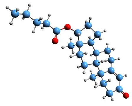 3D image of Testosterone valerate skeletal formula Stock Illustration