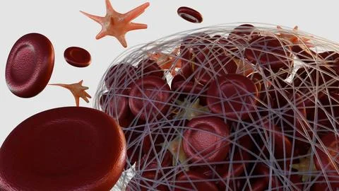 The 3D image of thrombus formation within a blood vessel Stock Illustration