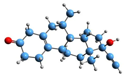3D image of Tibolone skeletal formula Stock Illustration