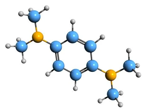 3D image of TMPD skeletal formula Stock Illustration
